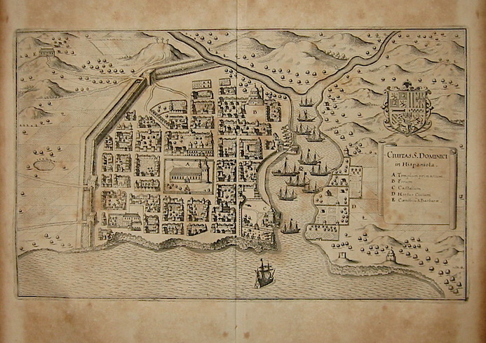 Merian Matthà¤us (1593-1650) Civitas S. Dominici in Hispaniola 1649 Francoforte 